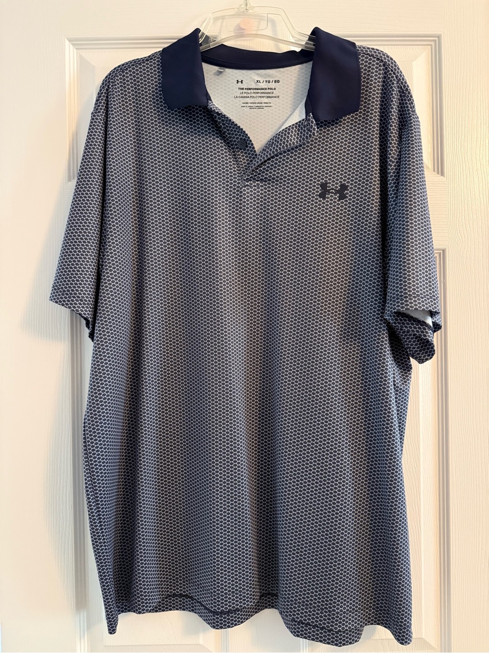 Under Armour Men’s Navy Dot-Pattern Performance Polo